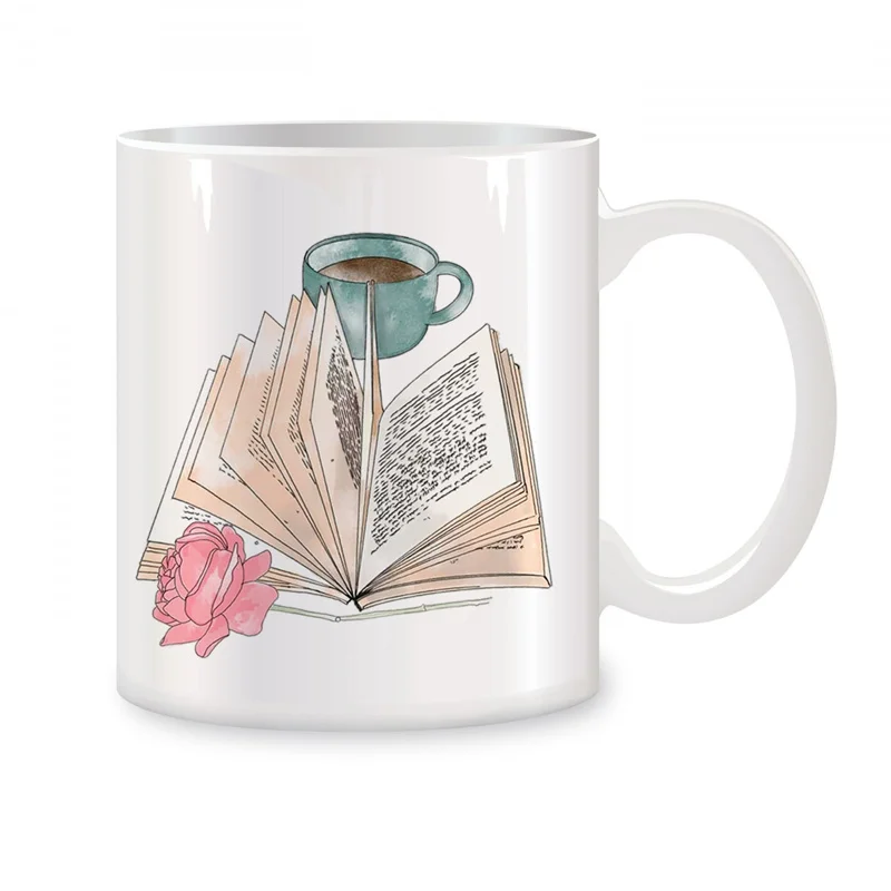 

Book Flower Mugs For Mom Grandma Birthday Gifts Novelty Coffee Ceramic Tea Cups White 11 oz