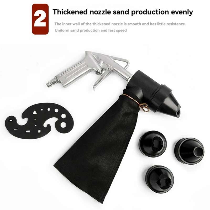 DT16 Pneumatic Sandblasting Tool Kit 2X Sand Blasting Machine Set Versatile Handheld Polisher Rust Remover