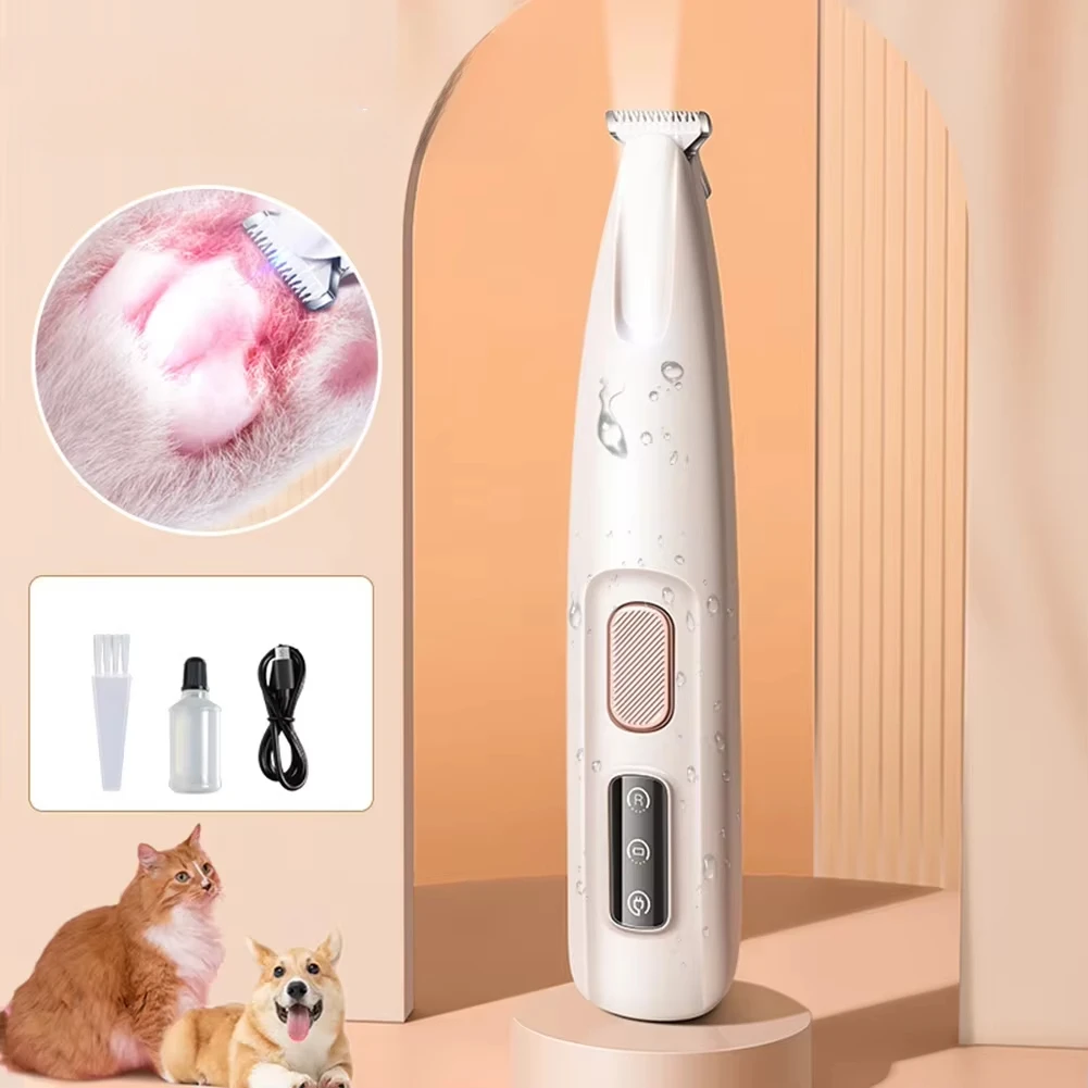 Tondeuse électrique portable pour animaux de compagnie, toiletteur de pattes de chien, tondeuse à poils, étanche, affichage LED