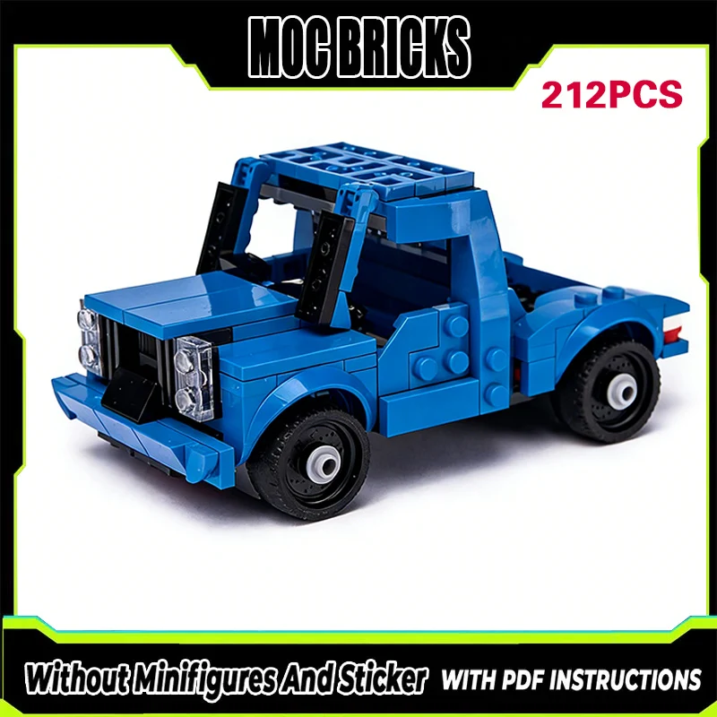 

City Car Model MOC Building Bricks Blue Cargo Transport Truck Modular Technology Gifts Holiday Assemble Children Toys Suit