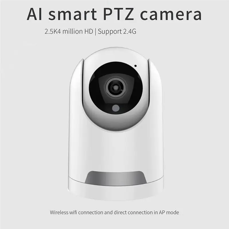 AAAEL-Indoor Wifi Camera 4MP Dual Pan/Tilt Motion Detection CCTV Two Way Audio Baby Monitor 2.4G WIFI Security System US PLUG