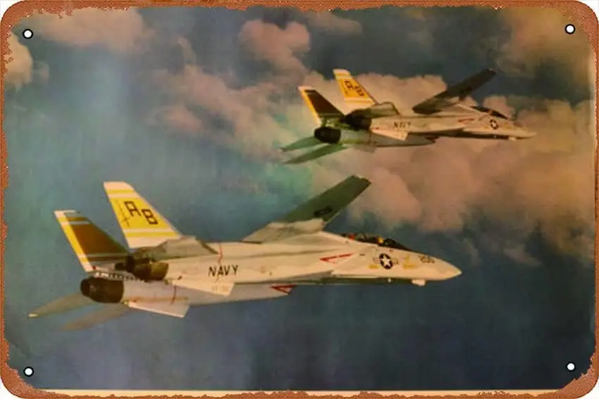F-14A Tomcat Funny Metal Novelty Tin Sign Metal Retro Wall Decor for Home,Street,Bars,Restaurants,Cafes,Store Sign Gift   Metal