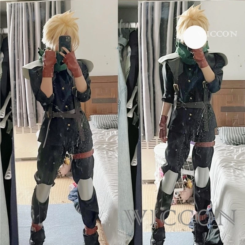 

FF7 Cloud Strife Cosplay Costume Anime Game Final Fantasy VII Men Vest Pant Halloween Party Clothes For Male Adult Role Play New