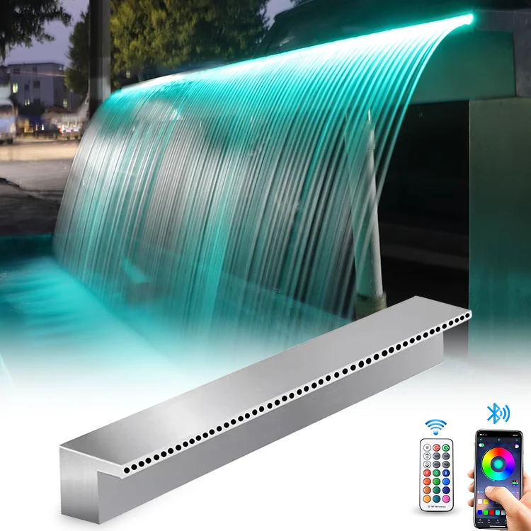 Afbeelding 3: Watercascade Watermassage Binnendecoratief Zwembad RVS Cascade Watervalfontein