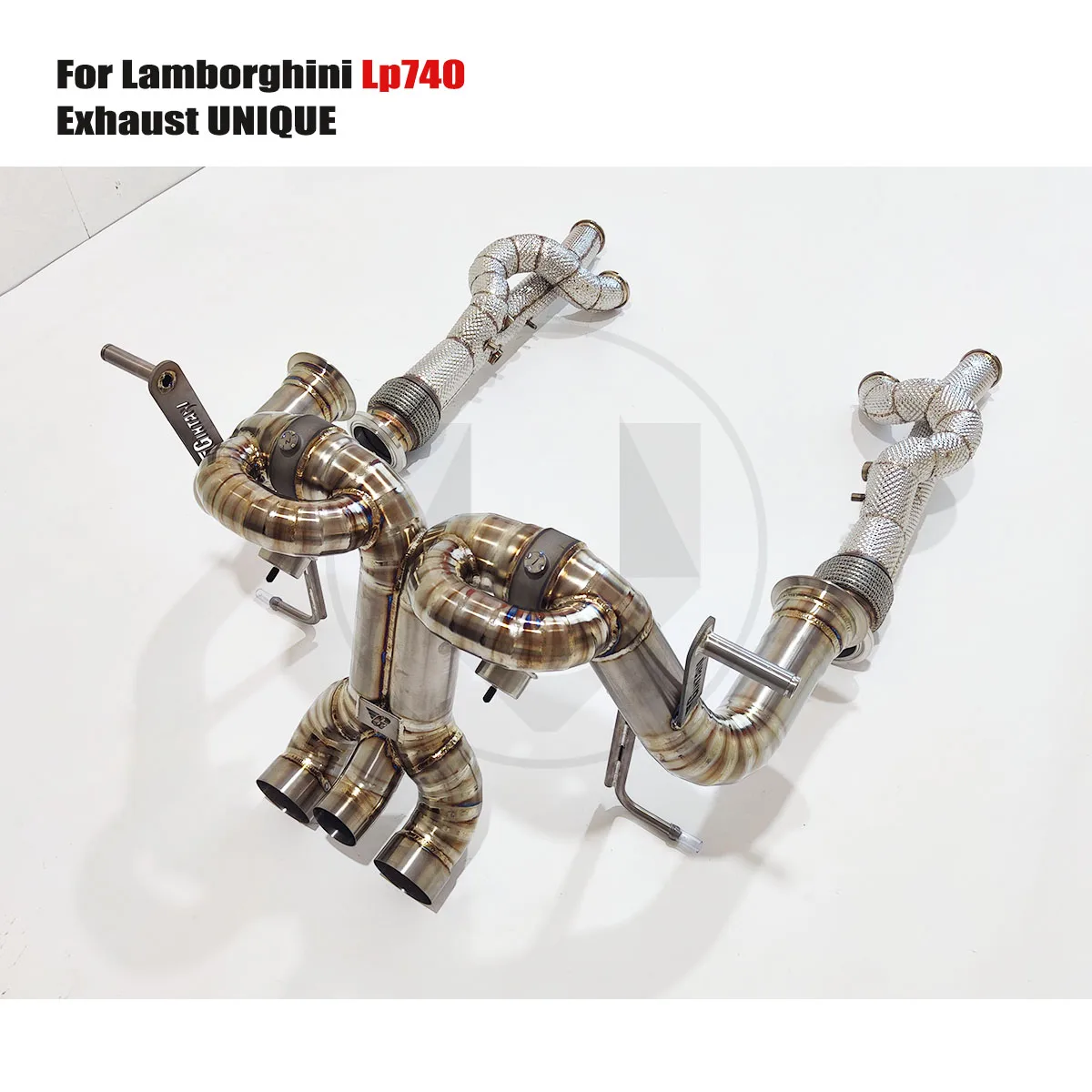 UNIQUE Titanium Exhaust  Downpipe Is Suitable For Lamborghini Aventador s LP740 Auto Modification Electronic Valve