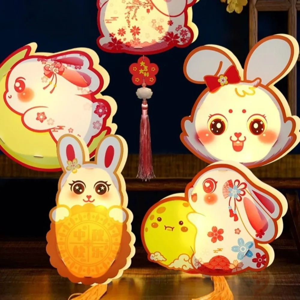 

PVC Middle Autumn Festival Lantern DIY Craft Handmade Mid Autumn Rabbit Lantern Festival Light Luminous