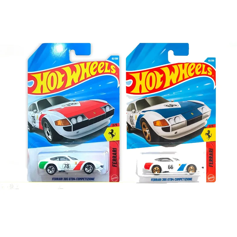 Coche Original Hot Wheels 1/64, Vehículo Fundido a Presión, Ferrari 365 Gtb4 Commpetizione, Modelo de Aleación, Juguetes de Colección, Regalo de Cumpleaños