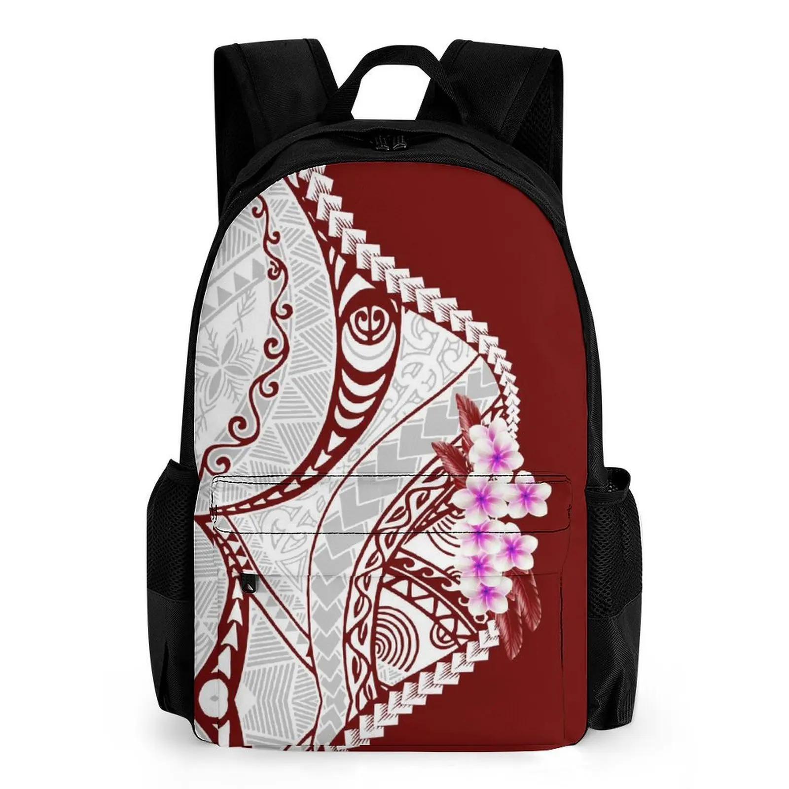 

16-дюймовый рюкзак с полинезийским стилем, дорожная сумка большой вместимости с принтом, может быть изготовлена по индивидуальному заказу