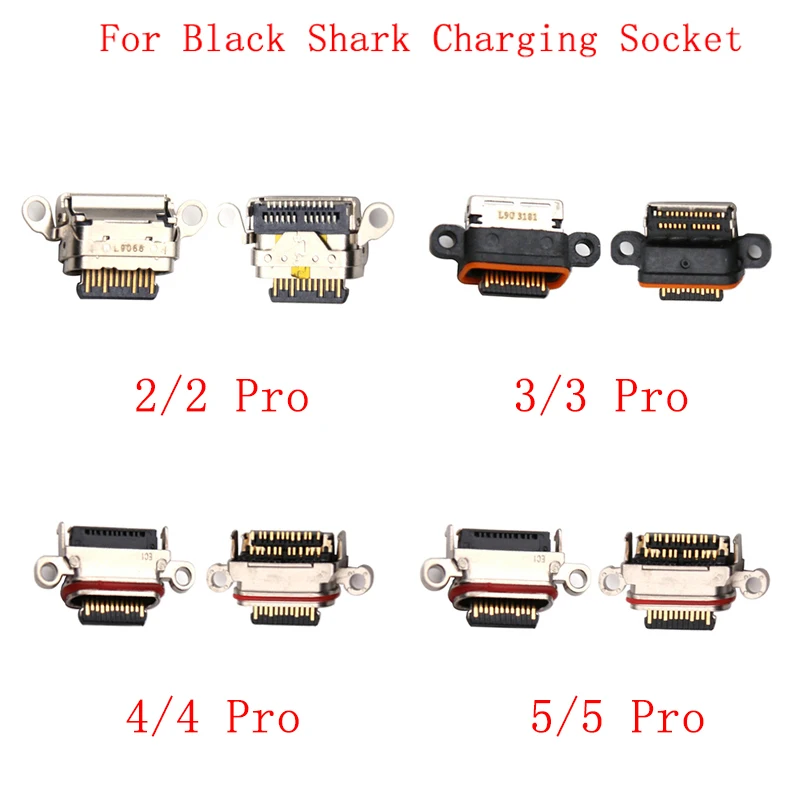 

10Pcs/Lot USB Charging Connector Port Dock Socket For Xiaomi Black Shark 5 Pro 3S 4S Helo Charging Port Repair Parts