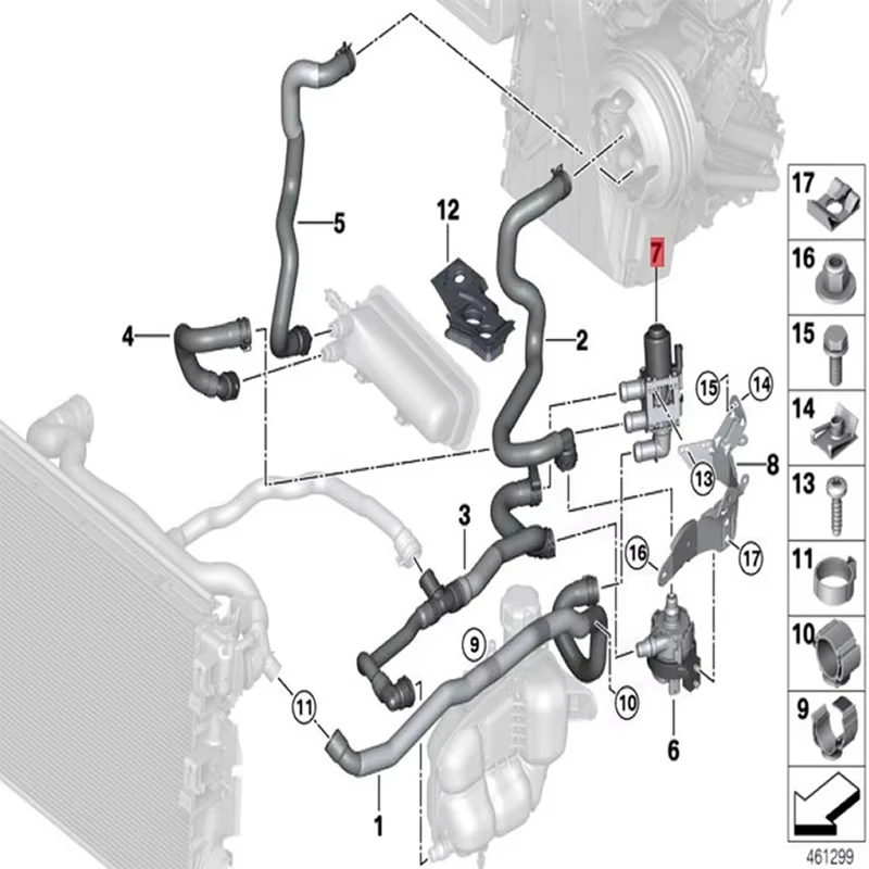 Car Heating Water Valve Water Heater Control Valve 64129153079 64119147347 For BMW F45 F30 F06 F07 F10 F11 F12 F13 G30