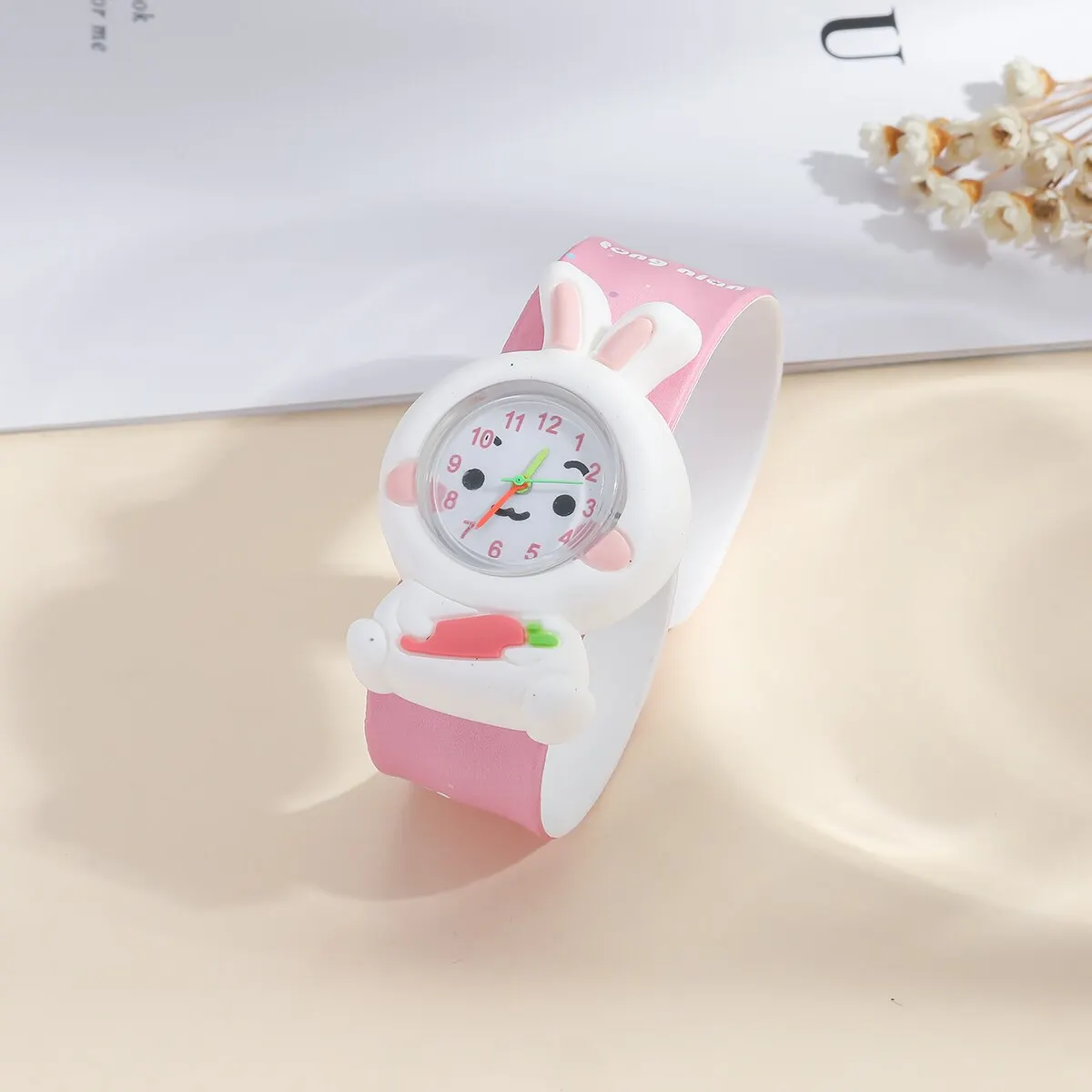 Childrens Kids Cartoon Rabbit Pattern Watch Jewelry Set Necklace Earrings Ring Bracelet Gifts for Children and Girls