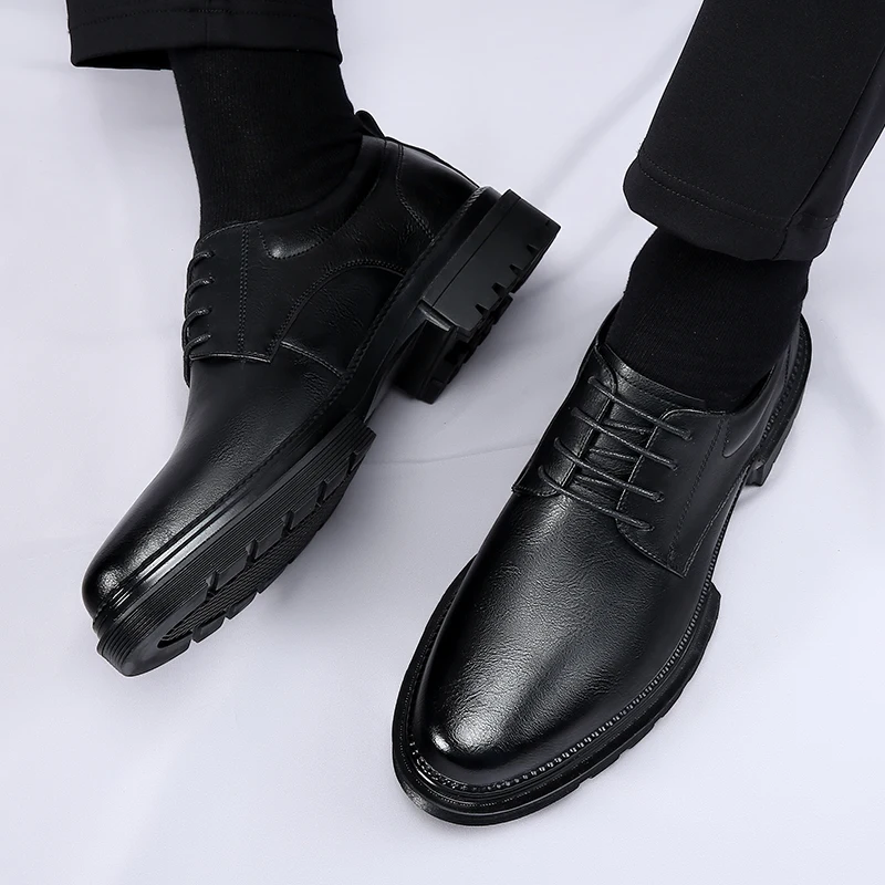 Zapatos formales de cuero para hombre, calzado de diseño minimalista a la moda para boda, fiesta al aire libre, Trabajo, Oficina, ocio, negocios, novedad