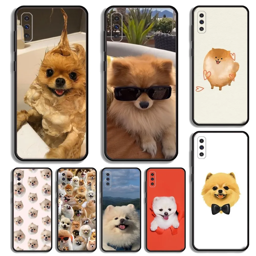 Funny Pomeranian Dogs Phone Case For Samsung S23,23,22,30,21,10,9,Note20 Ultra,Lite,Ultra,5G,Plus,FE,Black Soft Case