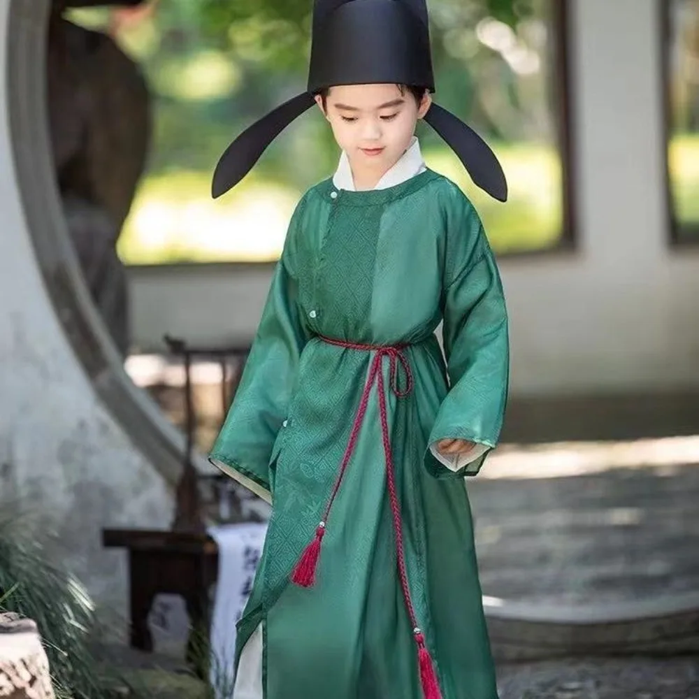 

‌ Детский комплект Hanfu — древняя китайская одежда для мальчиков, выступление на весенний фестиваль, костюм культурного наследия