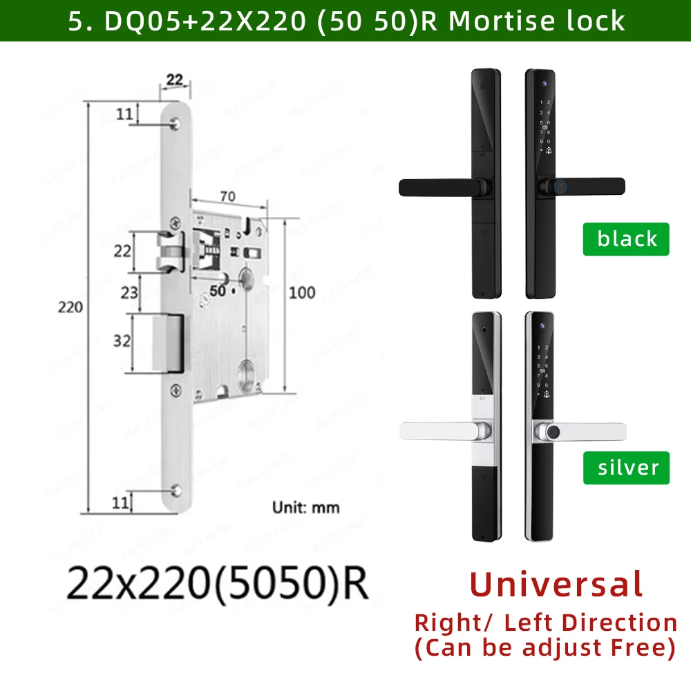 CDOK DQ05Tuya WiFi Smart Lock, IP66 Outdoor Waterproof, Visual Cat Eye, WiFi Remote Unlocking, Fingerprint Lock, Password Lock, image 3