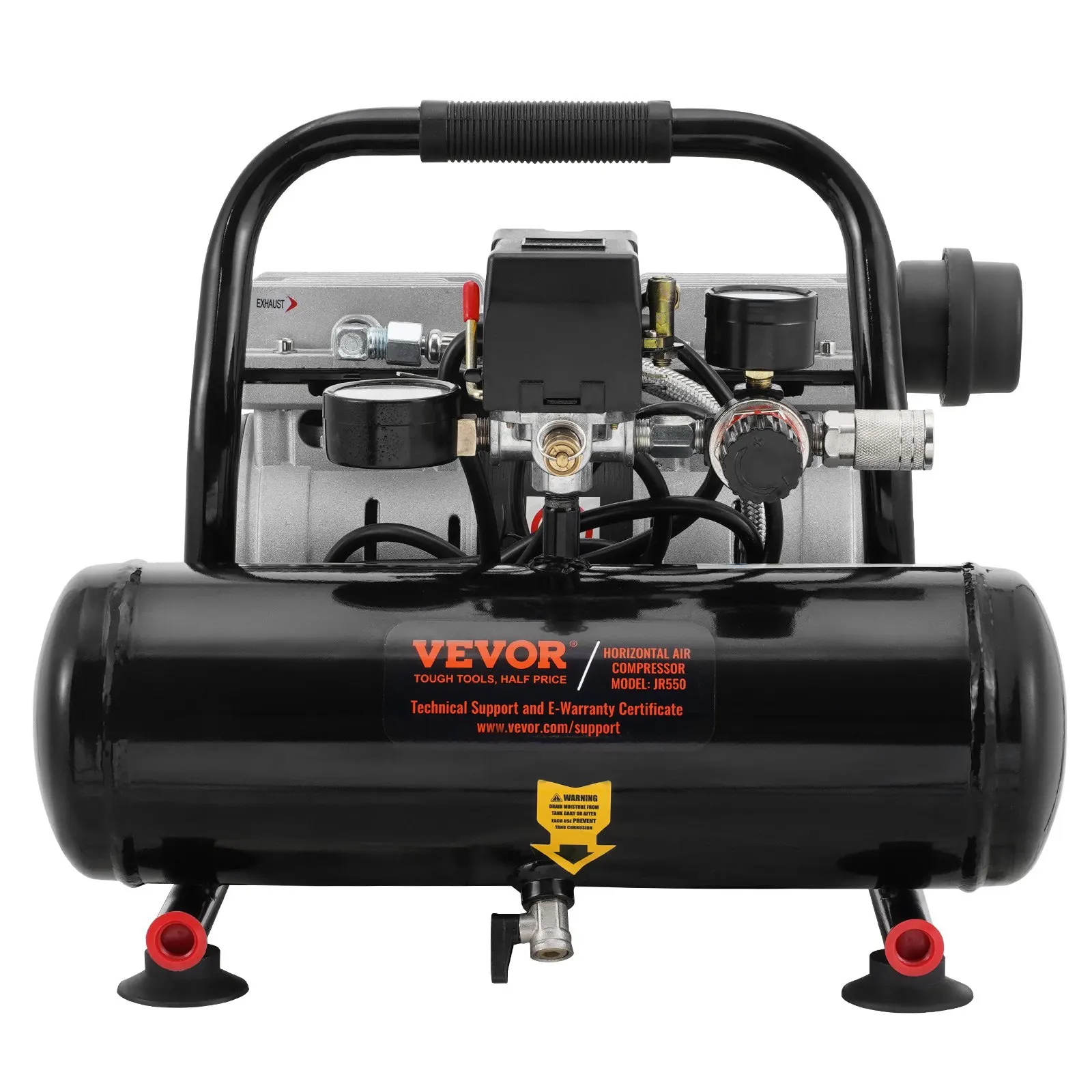 

Air Compressor, 1 Gallon Steel Tank, 1HP 1.5 CFM 90PSI Oil Free Air Compressor & Max. 120PSI Pressure, 78dB Ultra Quiet