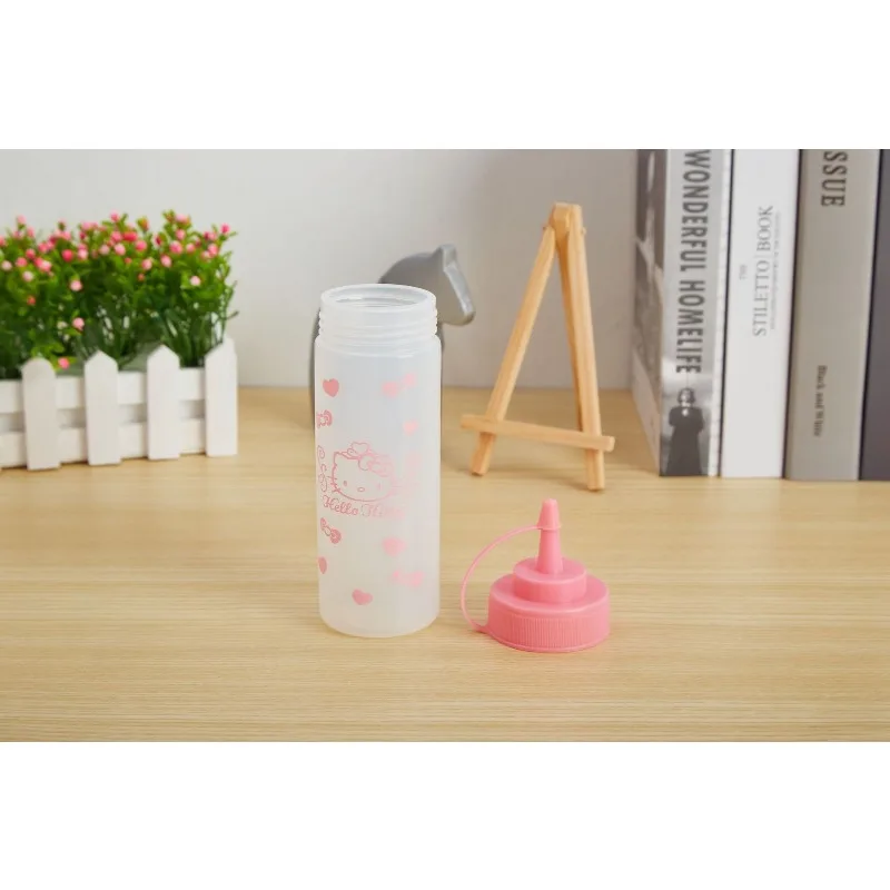 かわいいハローキティボトル漫画女性Ktプリント家庭用キッチン用品絞りボトルオイルポットサラダドレッシング収納卸売