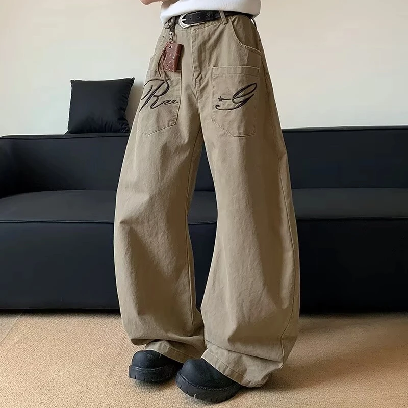 

Embroidered Lettered Jeans 2025 Summer New Scissor Silhouette Men's Loose Floor Pants 2000 Y2k Clothes Chrome Darts Top Jorts