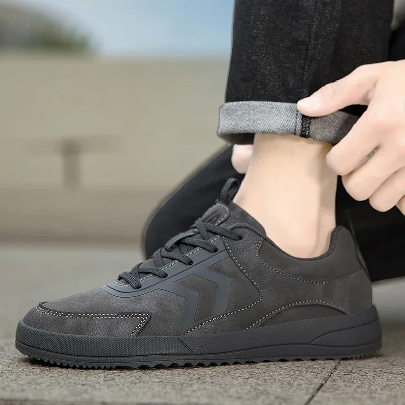 Четырехсезонная минималистичная спортивная зимняя повседневная обувь с широким носком. Спортивная обувь для пар. Мужская обувь. Нескользящая подошва. Однотонная универсальная обувь.