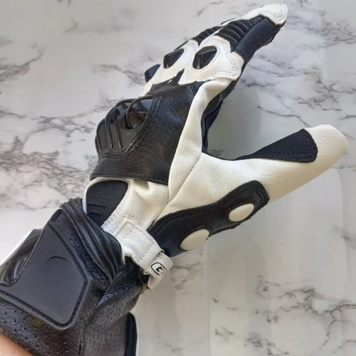 Imagen 2 del producto Guantes de motociclismo protección guantes de cuero de fibra de carbono con pantalla táctil guantes universales