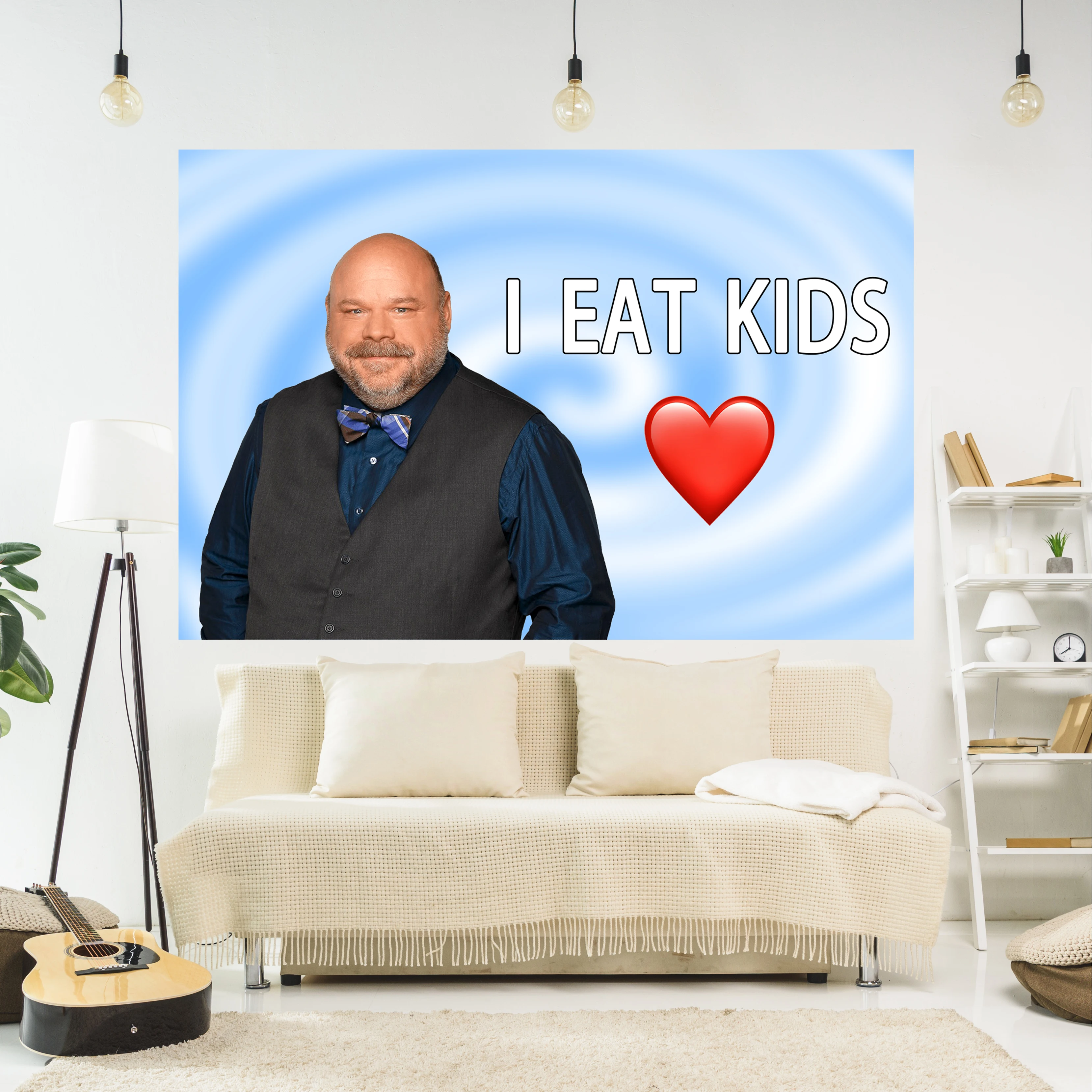 XxDeco Bertram Eat Kids Tapestry Funny Meme Printed Art Aesthetic Wall Hanging Carpets Bedroom Or Home For Decoration