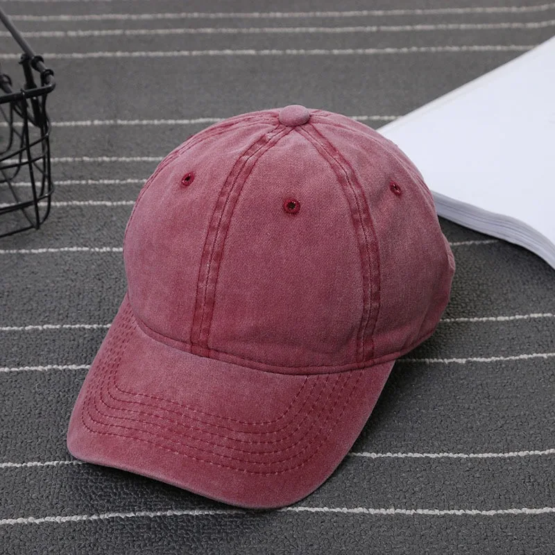 1PC Fashion Washed Hat Done Baseball Cap Vintage Peak Tongue Hat Men Solid Color Hat Women Outdoor Daily Versatile Hat