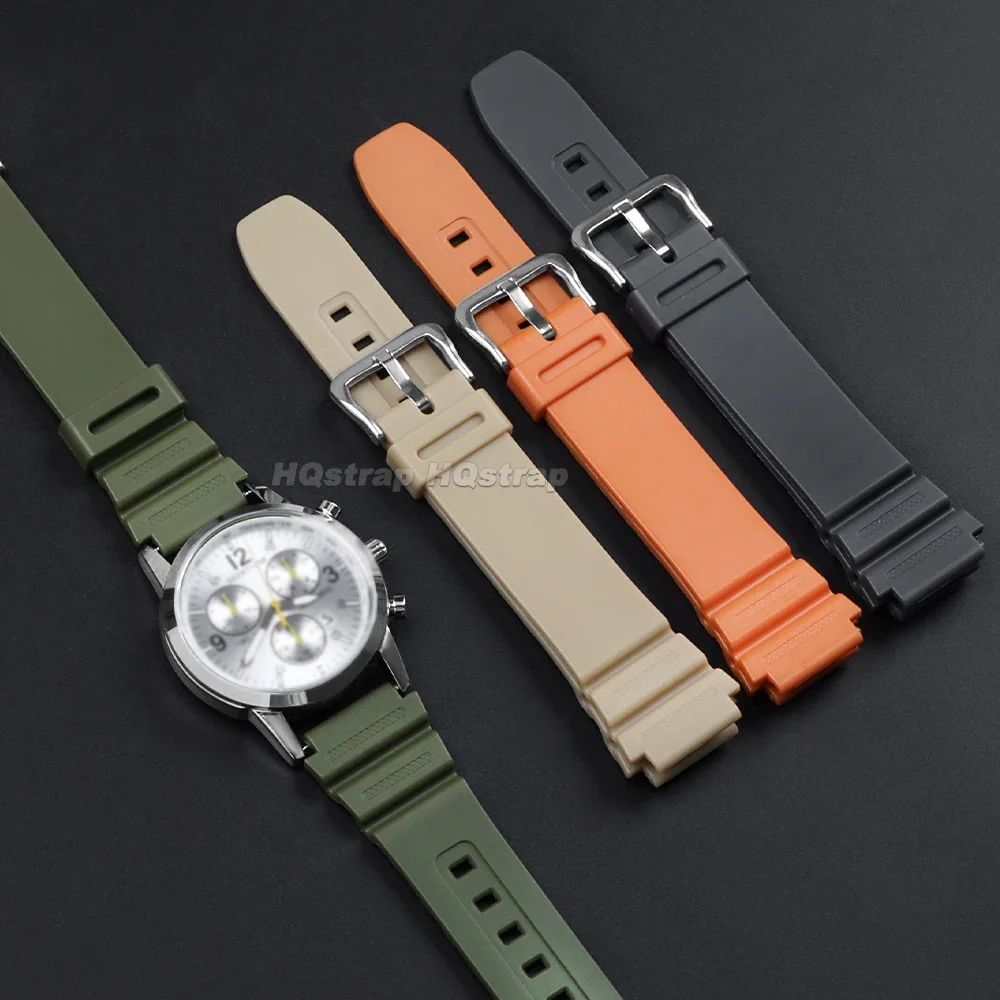 Silicone Watch Strap Sport Bracelet for Casio W218H SGW-300 SGW-400 AE-1200WH MRW-200 Plastic PU Watchband Men Wristband 18mm