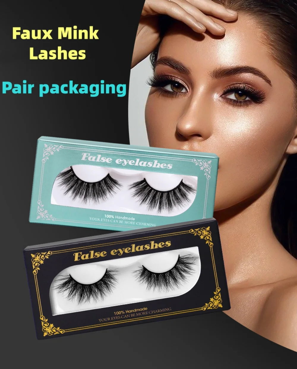 3D three-dimensional mink fur false eyelashes Handmade Natural Lashes 100% Cruelty free Full Strip Lashes Makeup 3D Mink Lashes