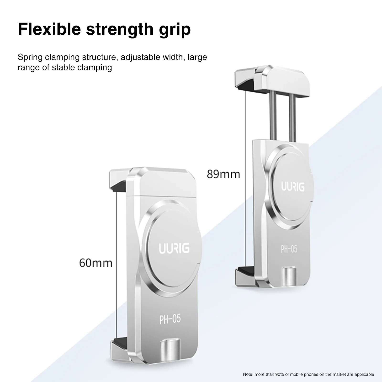 

UURig PH-05 Magnetic Mobile Phone Clip for OM6 / OM5 / OM4 / OM4 SE Gimbal Stabilizer with Cold Shoe Mount for Led Light