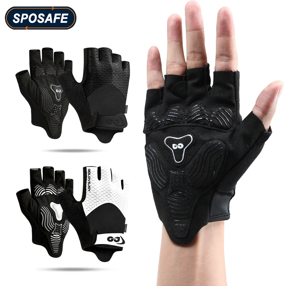 

1Pair Cycling Gloves Breathable Lightweight Half Finger Road Riding Gloves with Anti-Slip Shock-Absorbing Pad MTB Bicycle Glove