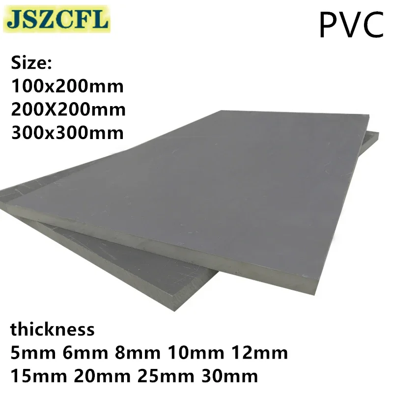 1pc Gray Pvc Board 100x200/200x200/300x300mm Thickness 5/6/8/10/12/15/20/25/30mm Plastic Hard Sheet For Electronic Equipment Etc