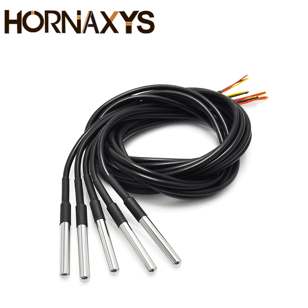 5/10 pcs DS18b20 temperature probe temperature sensor 1M 2M 3M DS1820 Stainless steel package Waterproof 18B20 100cm/200cm/300cm