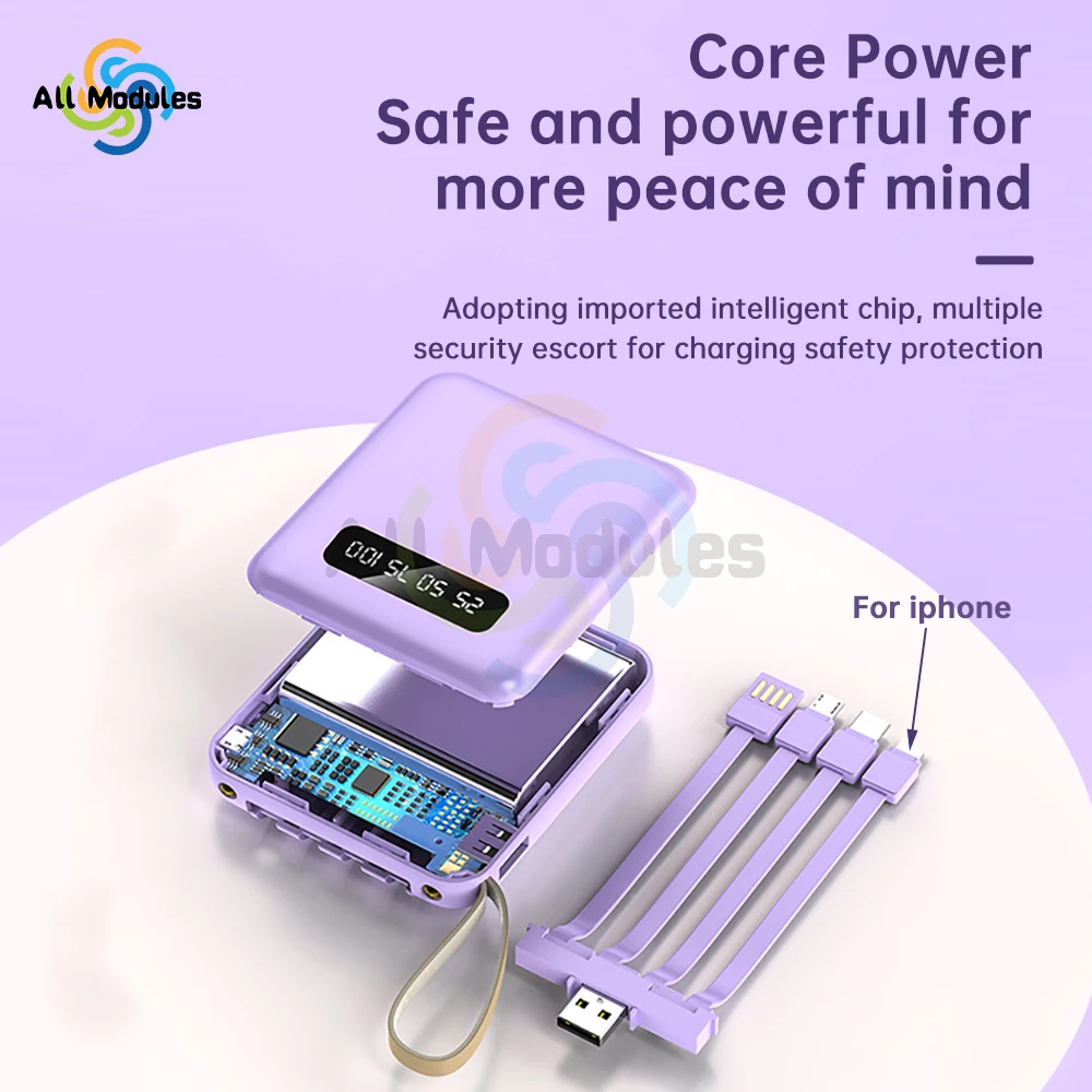 Power Bank Case Kit Self-wired Detachable 4-wire 3*18650 Battery Mobile Power Kits DIY Charging Treasure Kit With LED Light