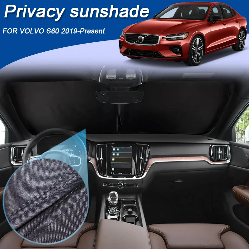 

Автомобильный солнцезащитный козырек на черное окно для VOLVO S60 2019-настоящее время, автоматическая защита от УФ-лучей, теплоизоляция, защитная крышка, аксессуар для интерьера