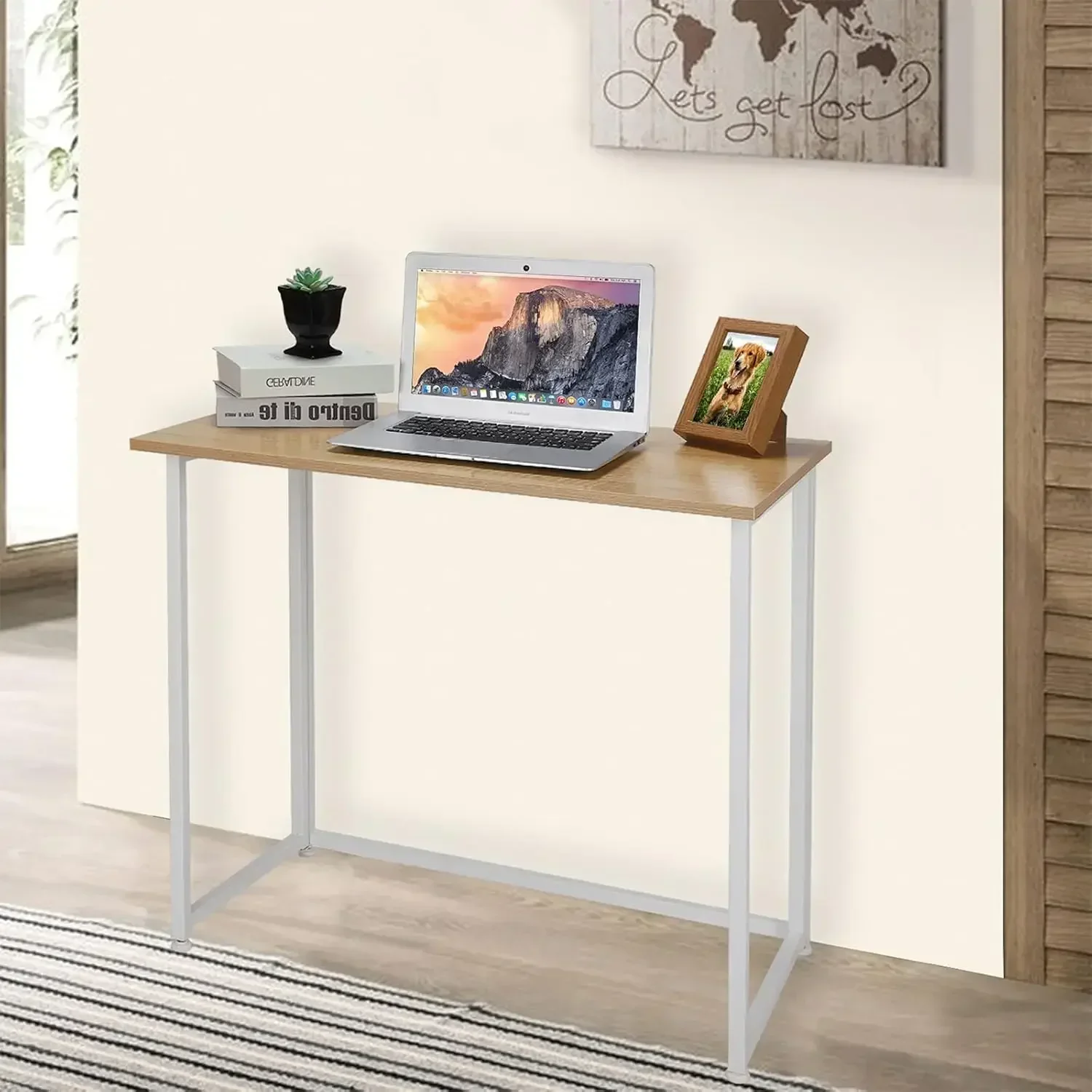 Computer Desk for Small Spaces, Space-Saving Home Office Desk, Foldable Computer Table, Laptop Table, Writing Desk,Compact Study