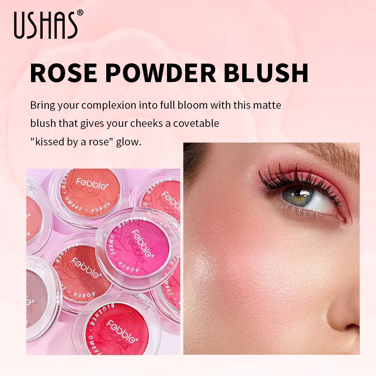 Gradient Blush Waterproof Sweat-proof Blusher Natural Monochrome Blush Palette Long-lasting Face Contour Natural Makeup