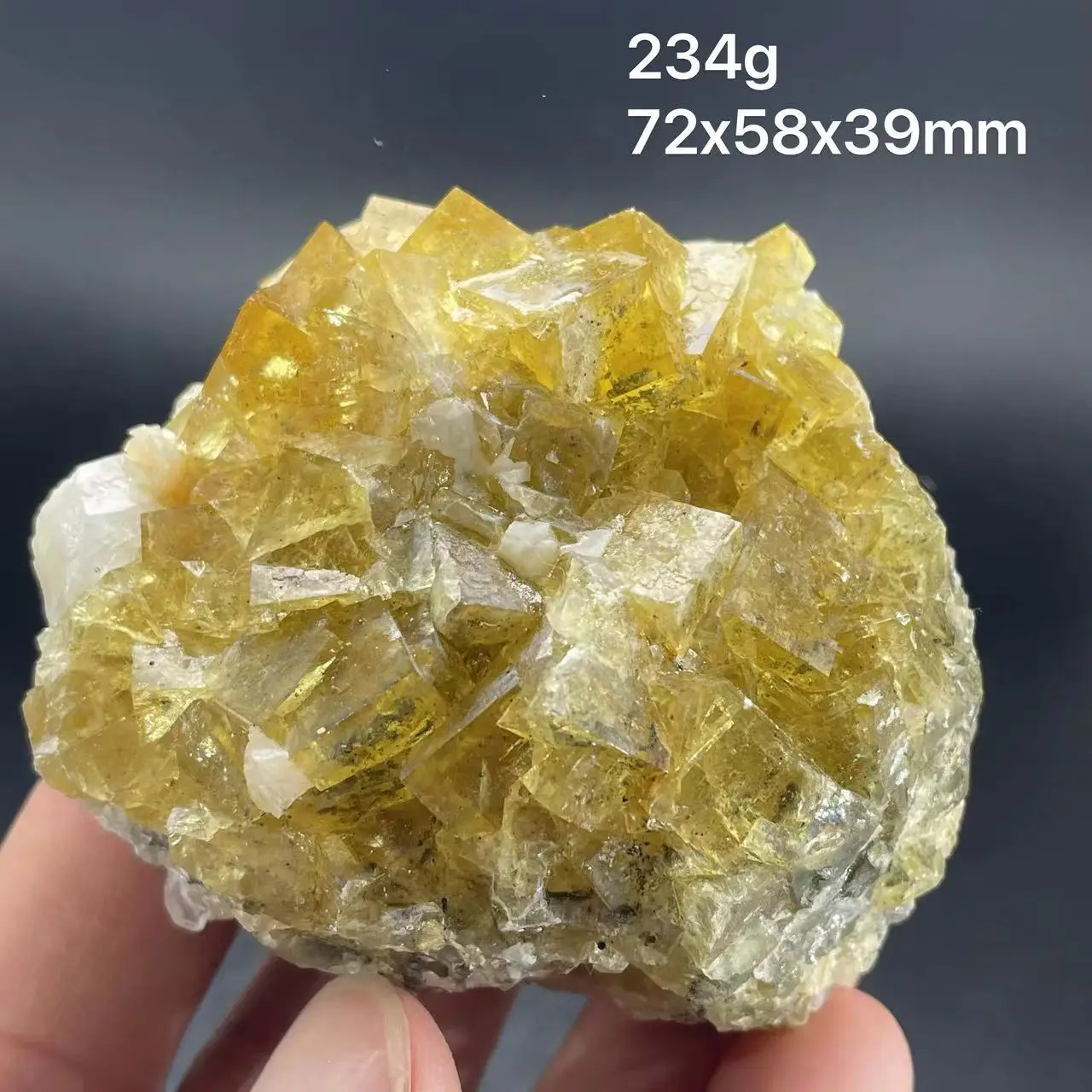 

new! 100% natural yellow fluorite, barite, dolomite, pyrite, cubic rare collectible, healing crystal from Spain