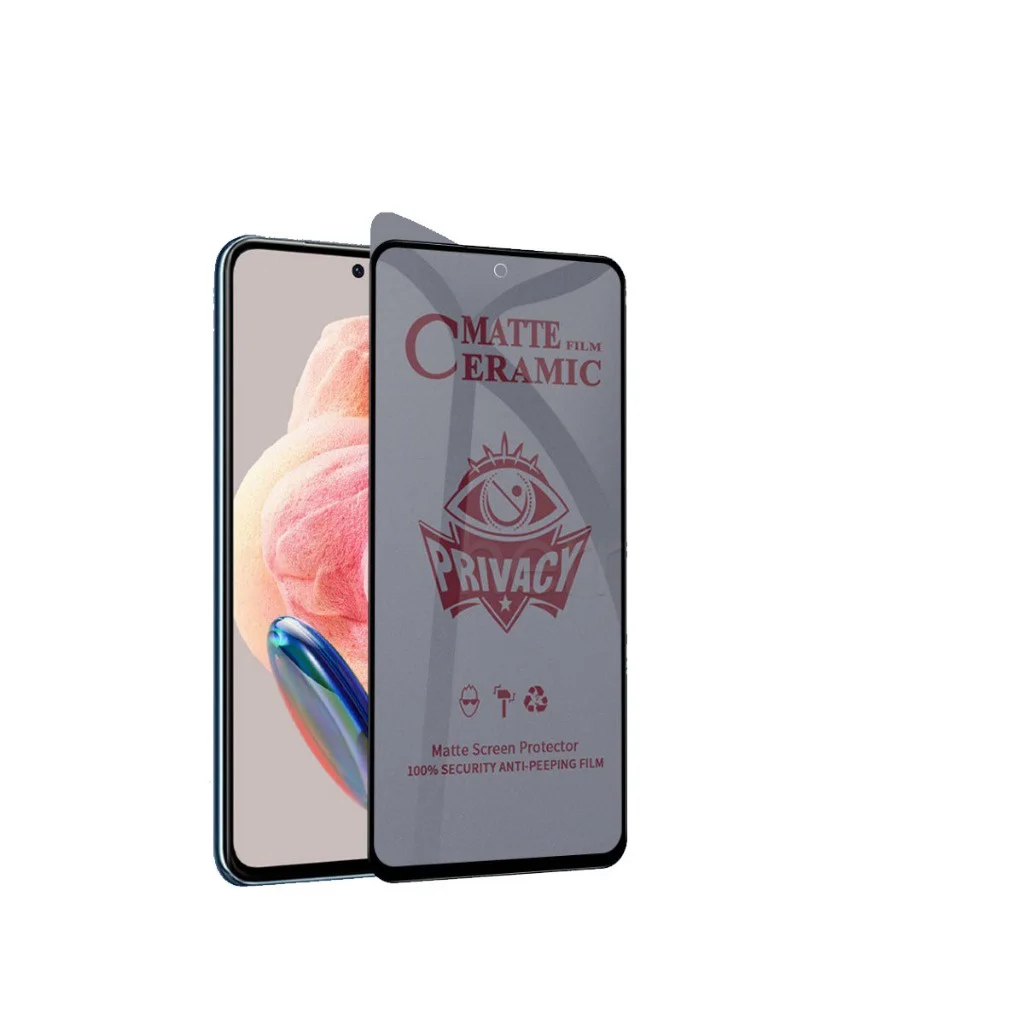 (3 en 1) para Infinix Hot 40 Anti Spy Privacy vidrio templado Infinix Hot 40i 40 Pro membrana cerámica y película trasera + película de lente