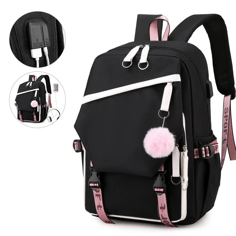 New style beautiful schoolbag Teenagers Cute Schoolbag Shoulder Backpack Nylon Fabric Girls, Large Capacity Splash-Proof