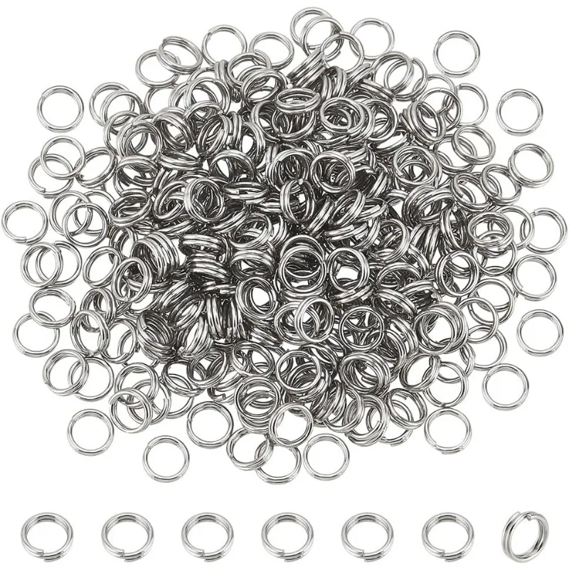 

5mm Split Rings 290pcs 304 Stainless Stell Double Loop Jump Rings 14 Gauge Mini Connector Rings for Earring Necklace