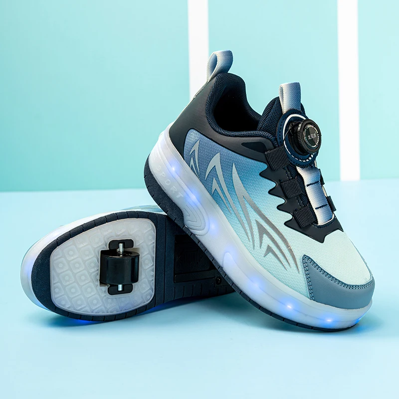 

Roller Sneakers (Students): 2025 New Boys' 2-Wheel Cool Multi-Light Skates, Girls' Wheeled Shoes