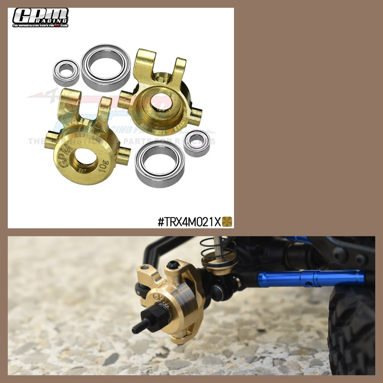 

GPM Brass Front Steering Block Set For TRAXXAS 1/18 TRX4M Ford Bronco Land Rover 9732