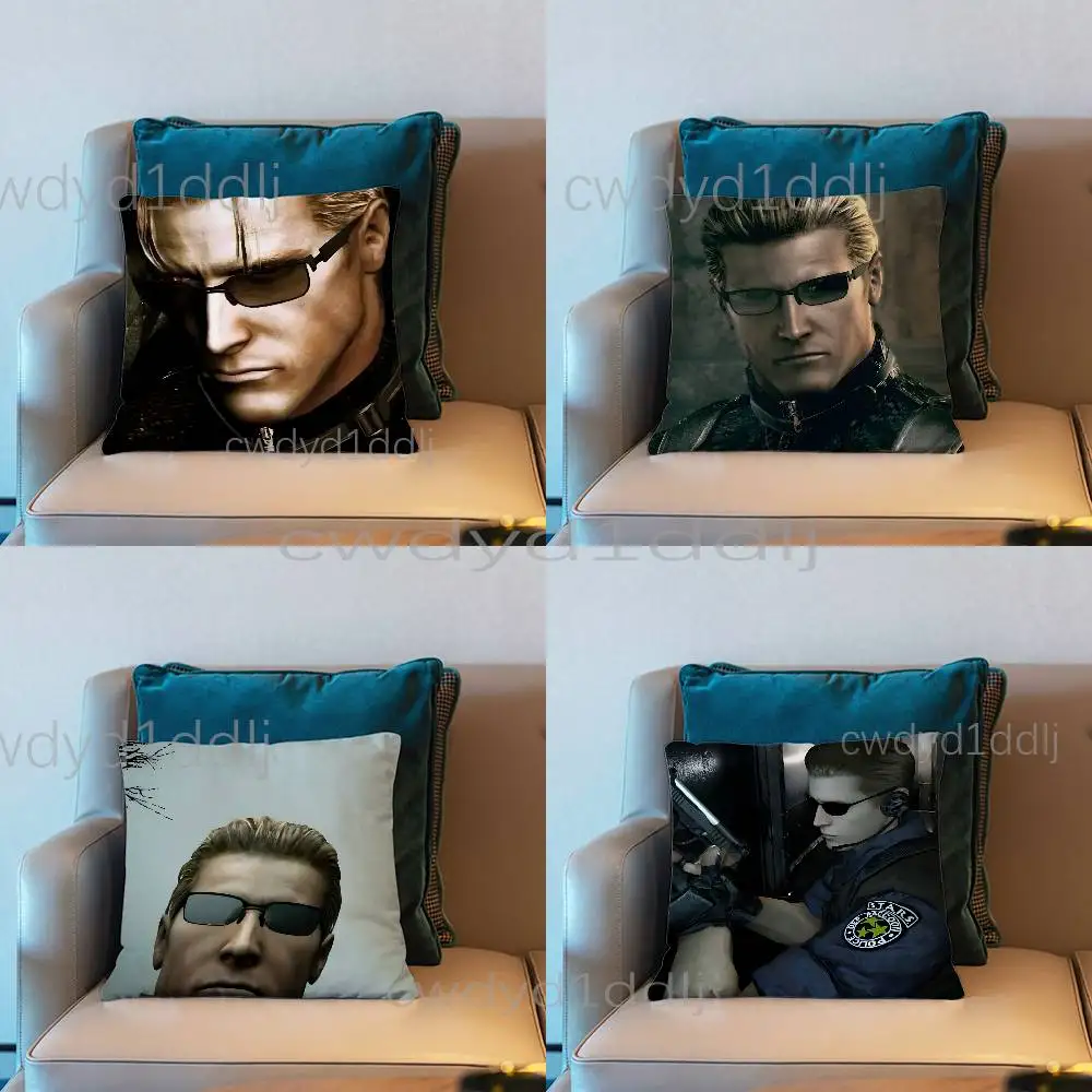 

Albert Wesker Resident Evil Pillow Case Short Plush Sofa Decorative Gift Home Double-sided Printing Cushio