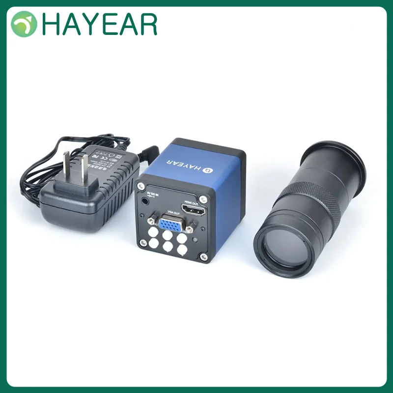 

HAYEAR HD 2.0MP HDMI Industry Digital Video VGA Microscope Camera 1080P Video Output 100X C-MOUNT Camera Lens for PCB Repair
