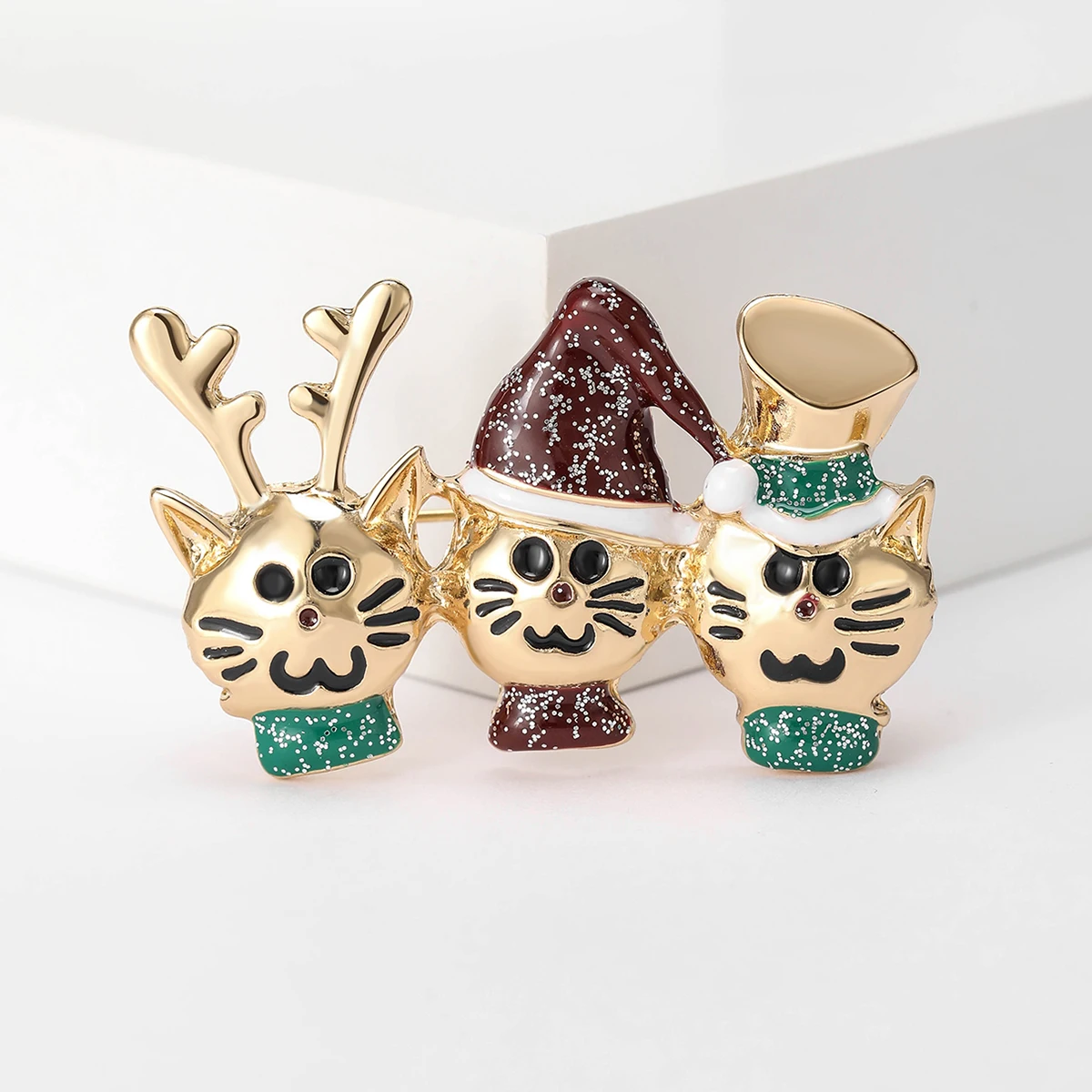 العصرية عيد الميلاد ثلاثة هريرة دبابيس للنساء للجنسين الحيوان دبابيس مأدبة اكسسوارات الحفلات الهدايا #1