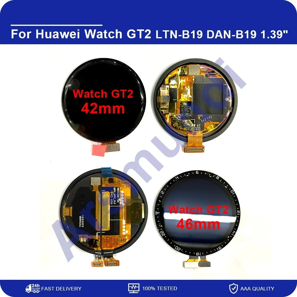 For Huawei Watch GT2 LCD Display GT 2 Touch Screen Digitizer Panel LTN-B19 DAN-B19 42MM 46MM For Huawei GT2 LCD