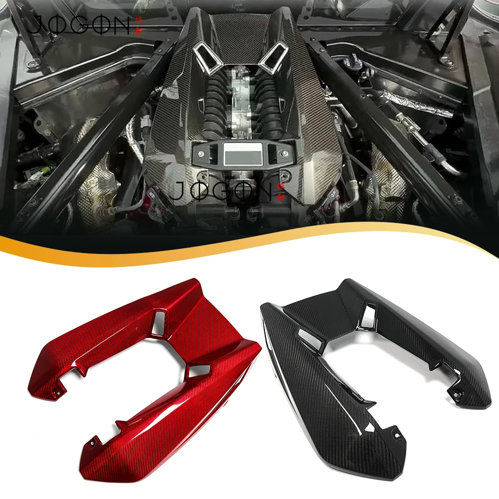 For Chevrolet Corvette C8 Z06 Coupe LT6 2023 2024 2025 Real Dry Carbon Fiber Engine Cover Trim Car Decoration Protection