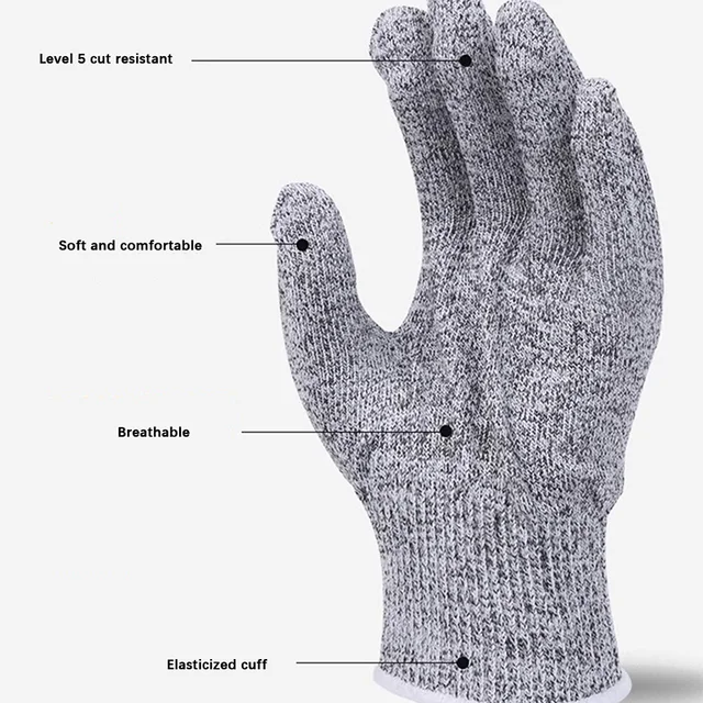 Security Protection Anti-Cut Gloves, Cut proof, stab resistant, stainless steel wire, metal mesh, butcher  work 5