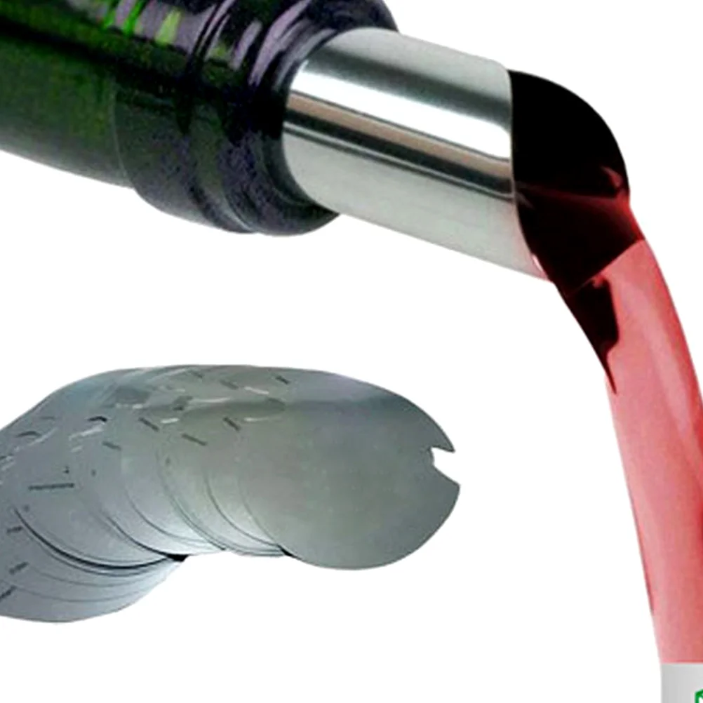 

50pcs Portable Pourer Pourer Discs Premium Round Aluminum Foil Spout Bottle Drop Portable Bar Supplies