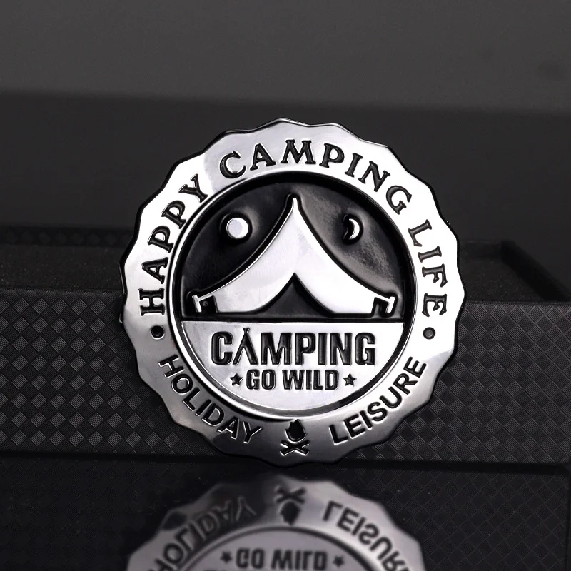 3D キャンピングカーバッジ合金金属自動エンブレム装飾全身ト - Outdoor Camping Logo のレビューと価格